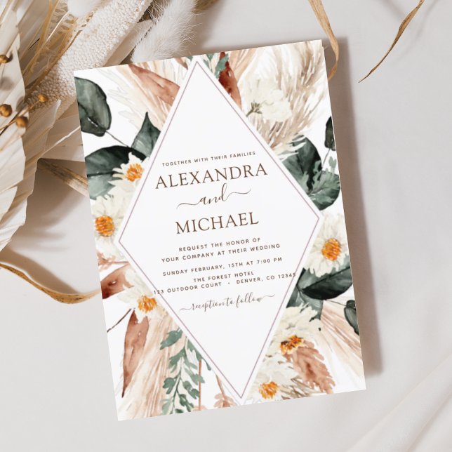 Pampas Presupuesto Boho Eucalyptus Boda Flyer (Subido por el creador)