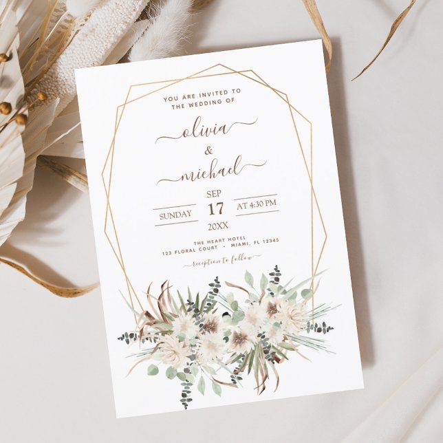 Pampas Presupuesto Boho Eucalyptus Boda Flyer (Subido por el creador)