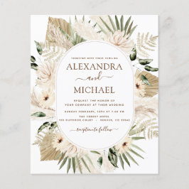 Pampas Presupuesto Boho Eucalyptus Boda Flyer