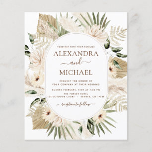 Pampas Presupuesto Boho Eucalyptus Boda Flyer