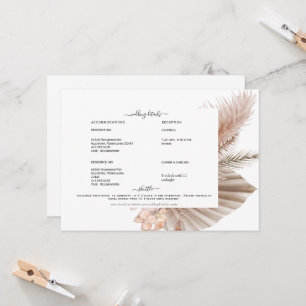 Pampas Swash White Detail Invitación