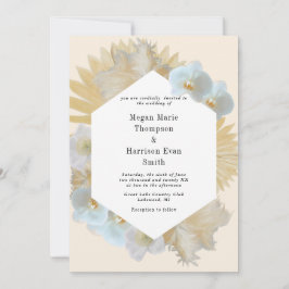 Pampass hierba y orquídeas Invitación a la boda