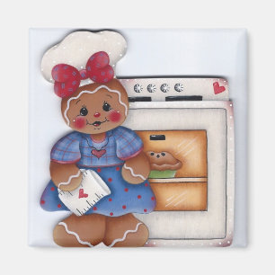 Pan de jengibre Lovin del imán de la cocina del