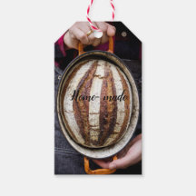 Pan de pan para masa, artesano, etiqueta de regalo
