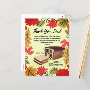 PAN DE VIDA Feliz Día de Acción de Gracias Tarjeta