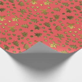 Pan del jengibre del oro en el papel de embalaje