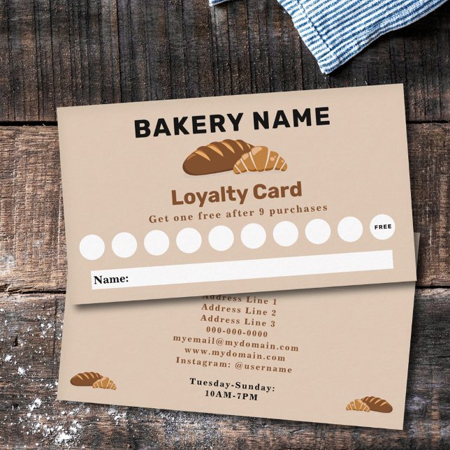 Pan y cruasán - Tarjeta de fidelidad a las panader (Bread & Croissant - Bakery Loyalty Card)