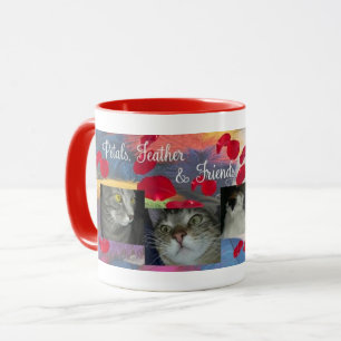 Pana de la pluma de los pétalos y taza de Mercede