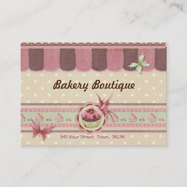 Panadería Boutique Patisserie Tarjeta de visita 3 (Anverso)