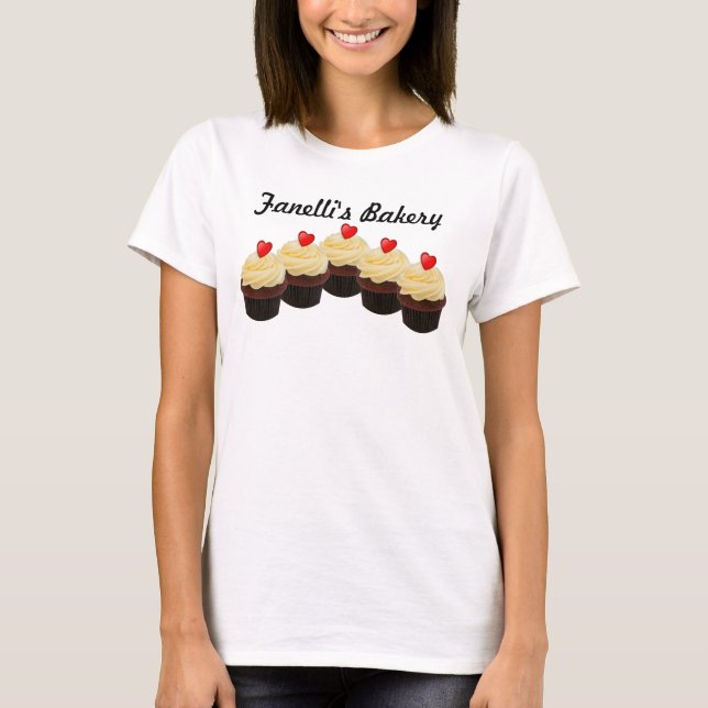 Panadería Camiseta de té de terciopelo rojo (Anverso)