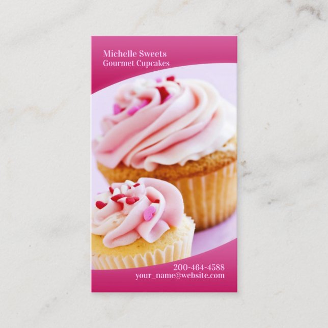 Panadería Cupcakes - Tarjeta de presentación (Anverso)