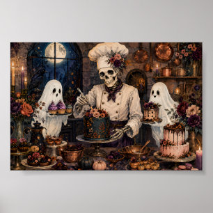Panadería de Chef Esqueleto Gótico Arte de Fantasí