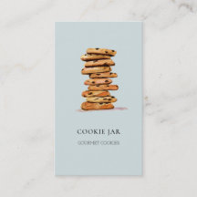 Panadería de cocina acuarela azul tarjeta de visit