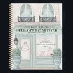 Panadería Francesa Patisserie Gr Bat Mitzvah Libro<br><div class="desc">El libro de invitados Bat Mitzvah de esta bonita cafetería/panadería/pastelería francesa tiene un fondo crema con una pastelería francesa/panadería/cafetería escaparate en verde pistacho. El reverso presenta un fondo verde pistacho con motivos florales. Personalice sus necesidades. Puedes encontrar más productos a juego en mi tienda.</div>