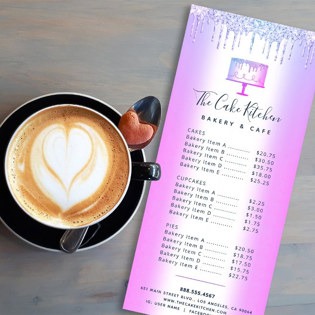 Panadería Pastel Purpurina Púrpura Dris Menú Chef (Subido por el creador)