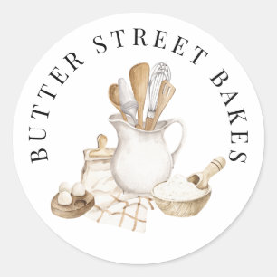 Panadería Pastelería Chef Watercolor Etiquetas de 