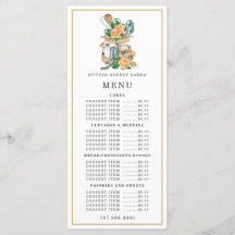 Panadería Pastelero Acuarela Menú Utensilios de Re