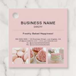 Panadería Personalizado rosa mínimo Foto etiqueta