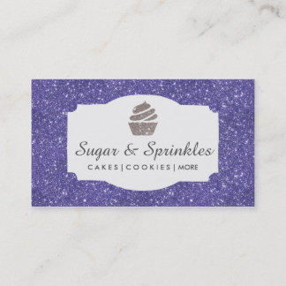 Panadería y tarjetas de visita púrpuras de