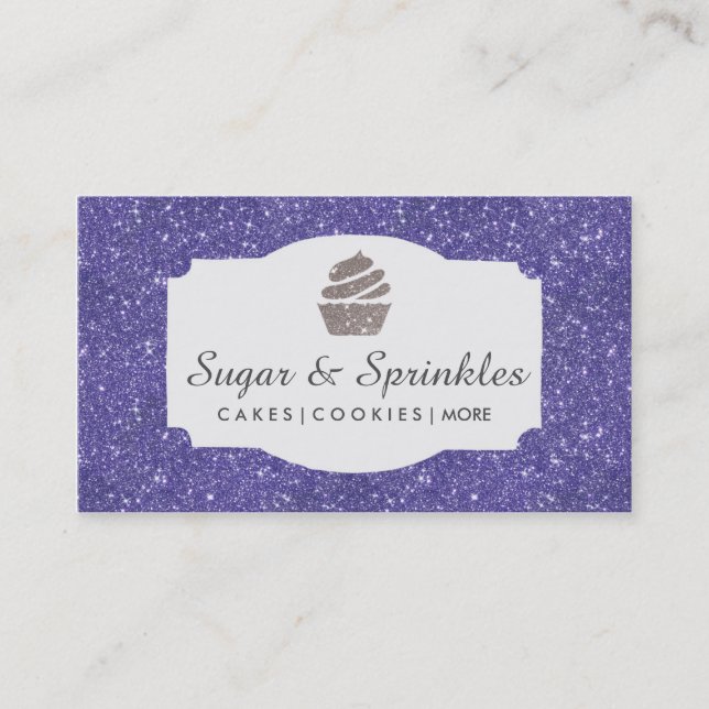 Panadería y tarjetas de visita púrpuras de (Anverso)