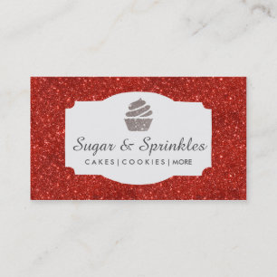 Panadería y tarjetas de visita rojas de