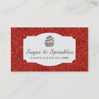 Panadería y tarjetas de visita rojas de