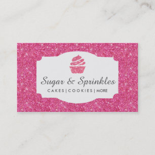 Panadería y tarjetas de visita rosadas de
