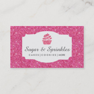 Panadería y tarjetas de visita rosadas de
