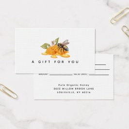 Panal elegante con tarjeta de regalo de abeja