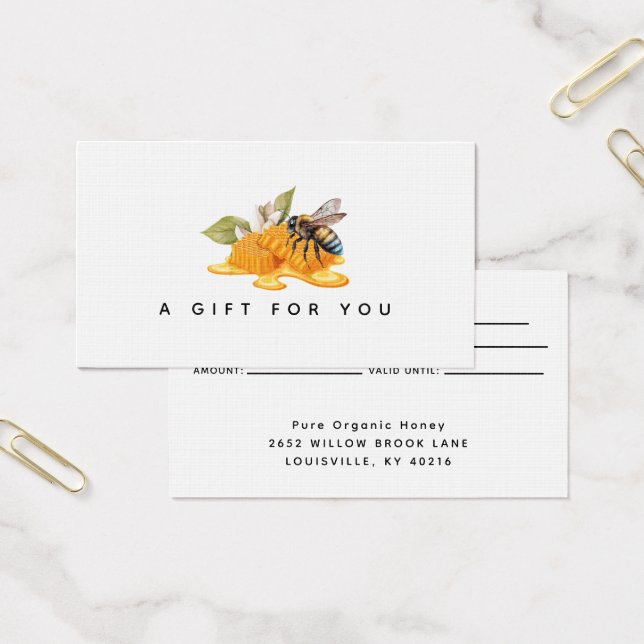 Panal elegante con tarjeta de regalo de abeja (Oficina)