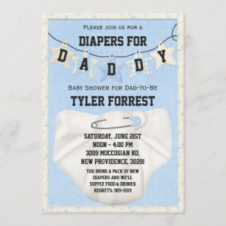 Pañales para la invitación de Baby Shower del papá