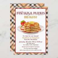 Pancakes and Pajamas Breakfast Invitación