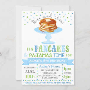 Pancakes and Pajamas Invitación   Fiesta Pajama