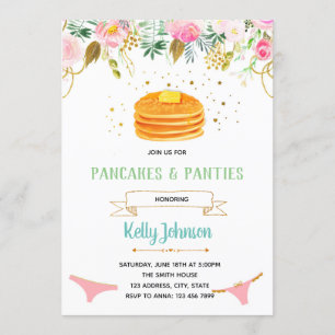 Pancakes and Panties Lingerie Shower Invitación