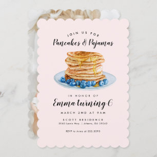 Pancakes Pajamas Invitación al cumpleaños