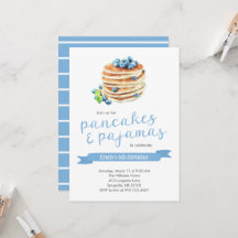 Pancakes & Pajamas Invitación al cumpleaños