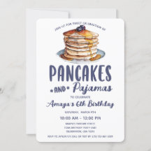Pancakes & Pajamas Invitación al partido Chica de