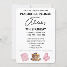 Pancakes & Pajamas Invitación al partido Chica de