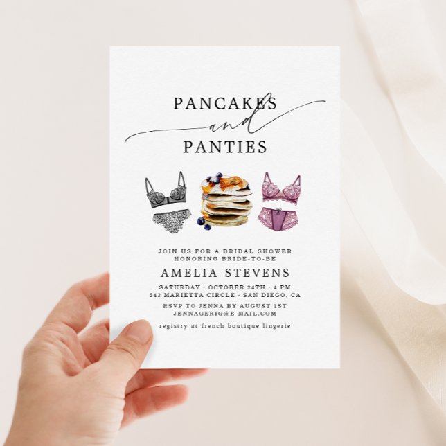 Pancakes & Panties Bridal Shower Invitación (Subido por el creador)