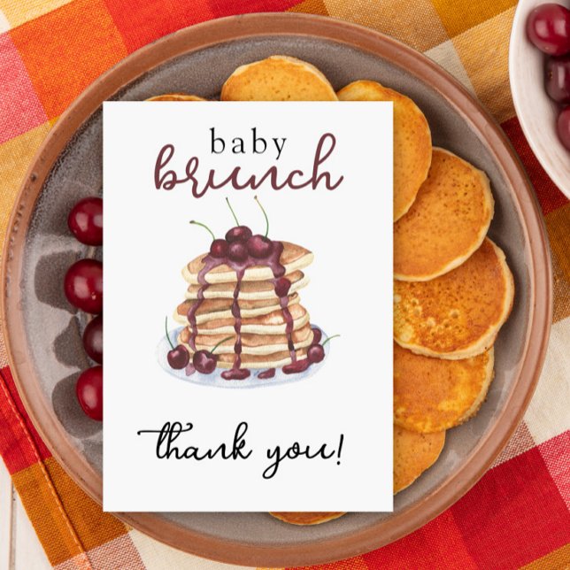 Pancakes Sweet Cherry Baby Shower Gracias Tarjeta (Subido por el creador)
