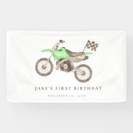 Pancarta adorable de la bicicleta de Dirt Verde Br