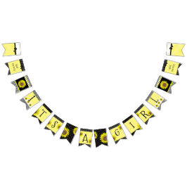 Pancarta Baby Shower personalizada para girasoles