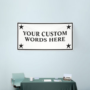 Pancarta blanca y negra personalizada
