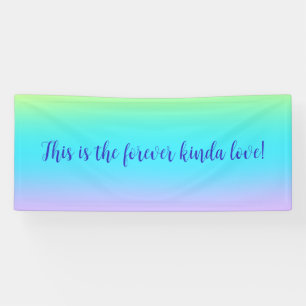 Pancarta Boda de gradiente de arcoiris pastel gran