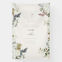 Pancarta Botánica de Boda con Flores Silvestres 
