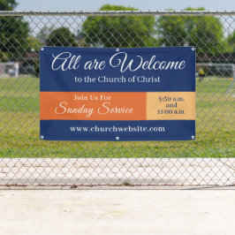 Pancarta colgante de bienvenida a la iglesia