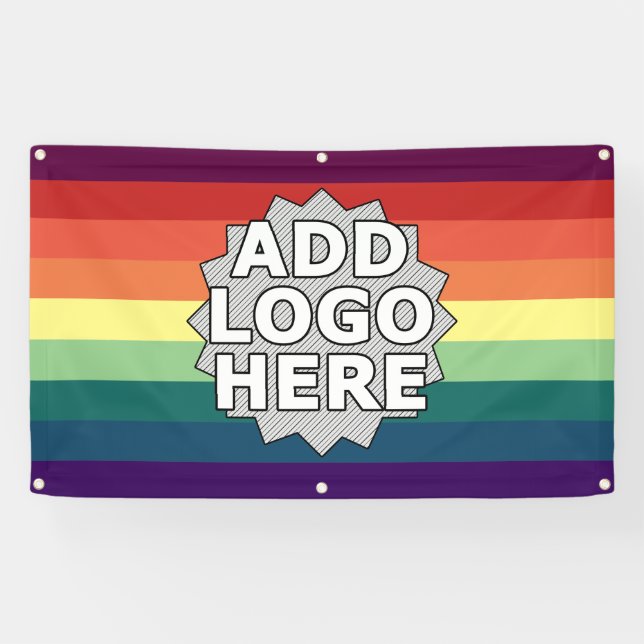 pancarta con el logo del arco iris (Horizontal)