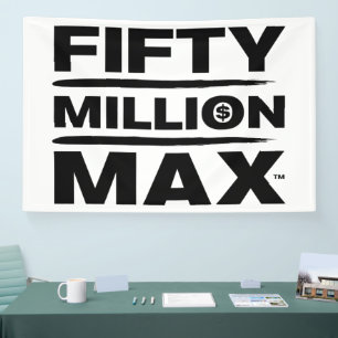 Pancarta con el logotipo blanco Max™ de 50 millone