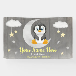 Pancarta con el nombre amarillo de la luna de fond
