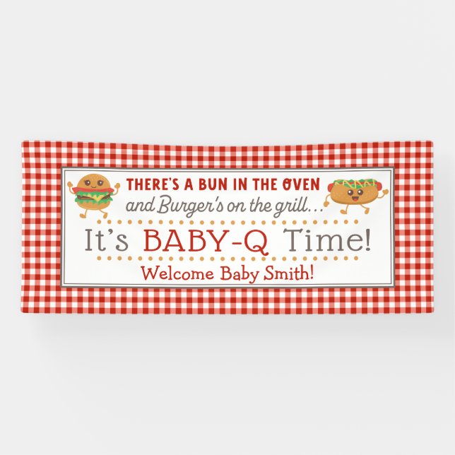 Pancarta con temas de BBQ Baby-Q revelan (Horizontal)